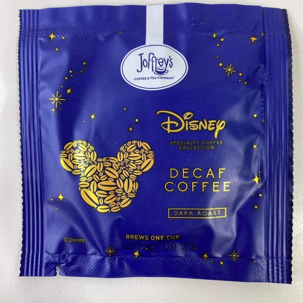 Joffrey's Disney Decaf Coffee Dark Roast 3 Packets One Cup Single Serve Mickey